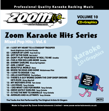 Zoom Karaoke Hits - Vol. 10 (Mixed Pop Hits 6)